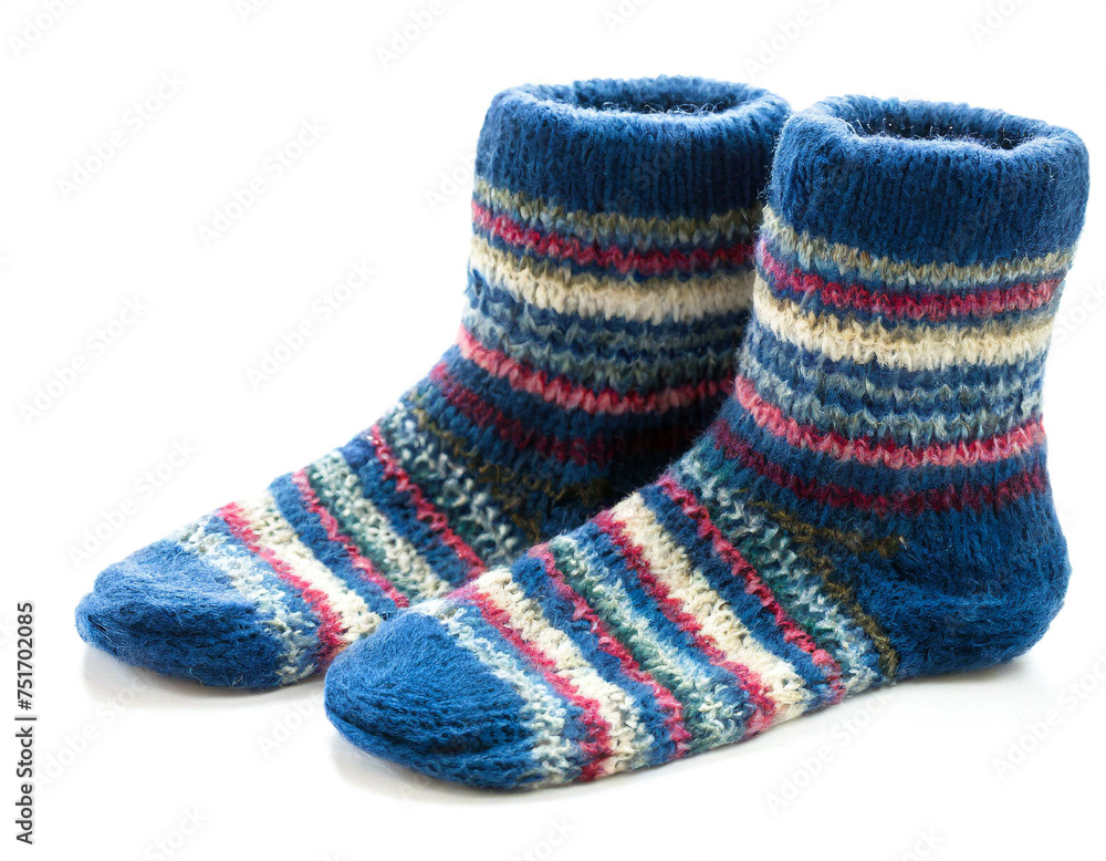 Wollsocken isoliert auf weißen Hintergrund, Freisteller Wollsocken isoliert auf weißen Hintergrund, Freisteller