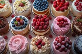 top view of various cakes
