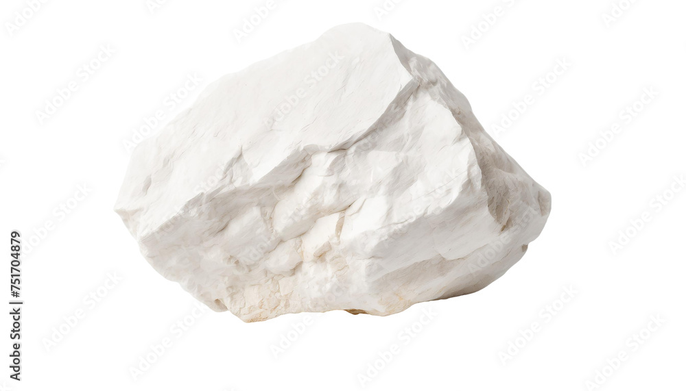 White stone, isolated on transparent background.