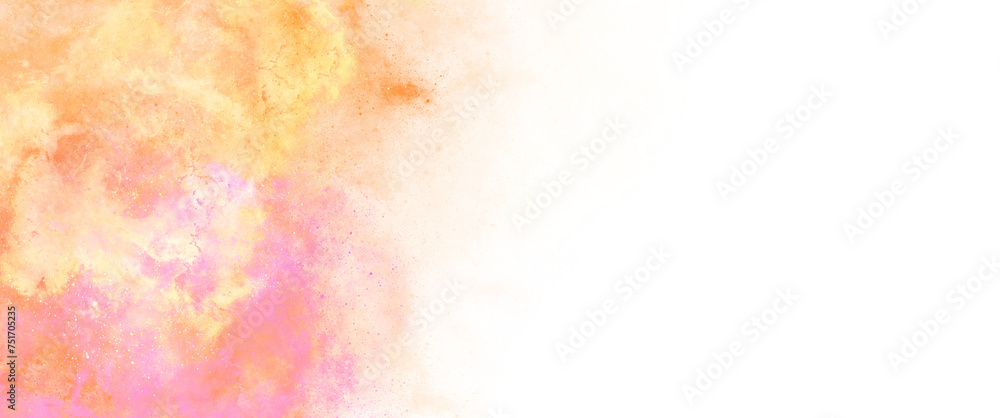 abstract watercolor background with watercolor splashes pastel red orange yellow transparent background Clip art nebula galaxy isolated on white png