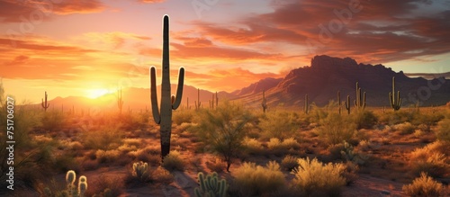 savanna Cactus at Sunset photo