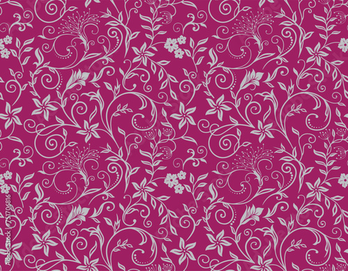 Print  pattern  seamless  wallpaper  vector  floral  flower  vintage  ornament  design  texture  illustration  pink  