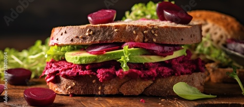 free vegan sandwiches with beet hummus