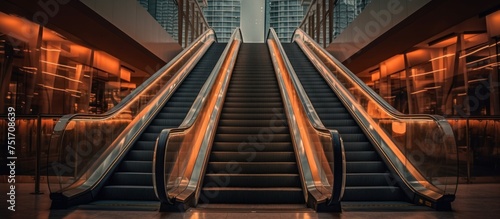 The escalator in a mall