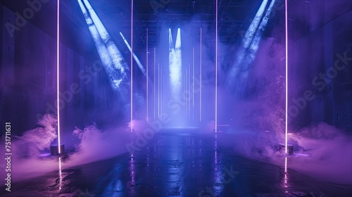 Creating an enigmatic ambiance with blue and purple lighting  a laser show  and smoke complements the product s mystique.