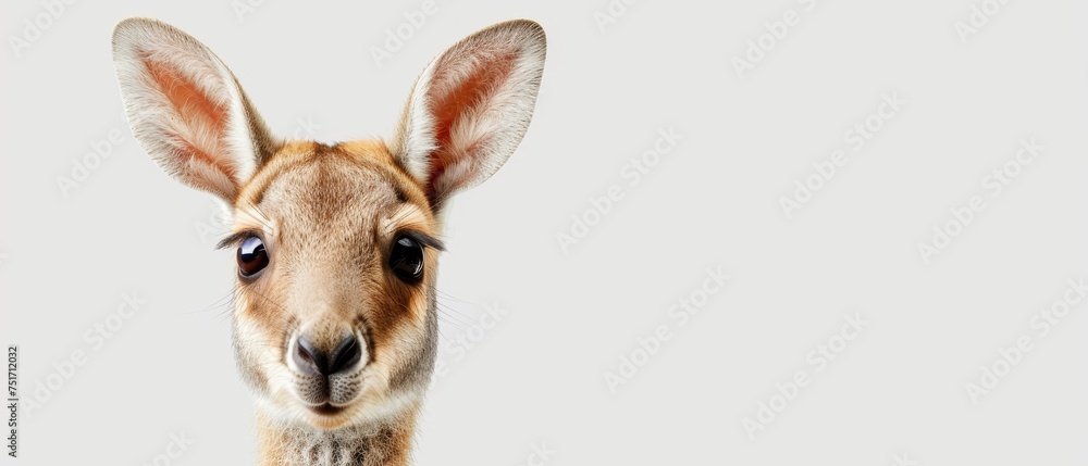 a close up of a deer's face with very long ears and a surprised look on it's face. a close up of a deer's face with very long ears and a surprised look on it's face.
