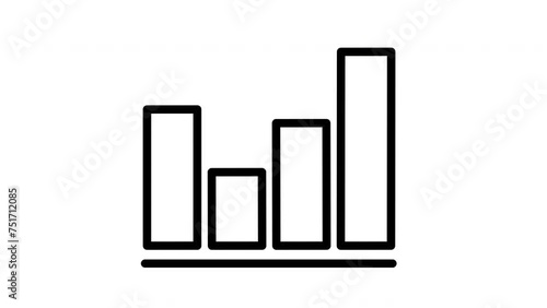 Animated chart up and down on a white background