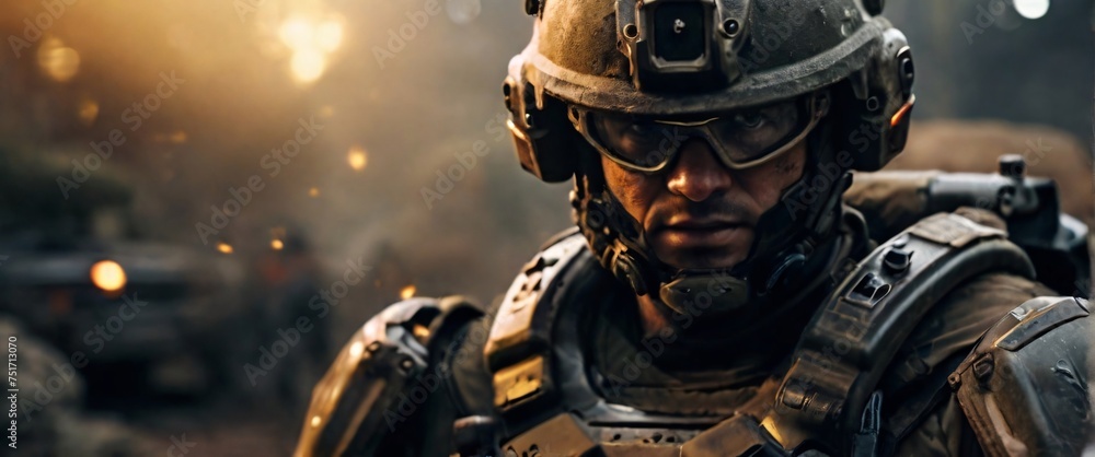 A cyborg soldier fighting in a war zone movie story seen trail cam footage, rear view, wide angle shot, ultra realist, realistic photo, highly detailed A cyborg soldier fighting in a war zone movie story seen trail cam footage, rear view, wide angle shot, ultra realist, realistic photo, highly detailed