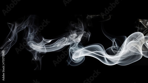 Collection of White Smoke on Black Background