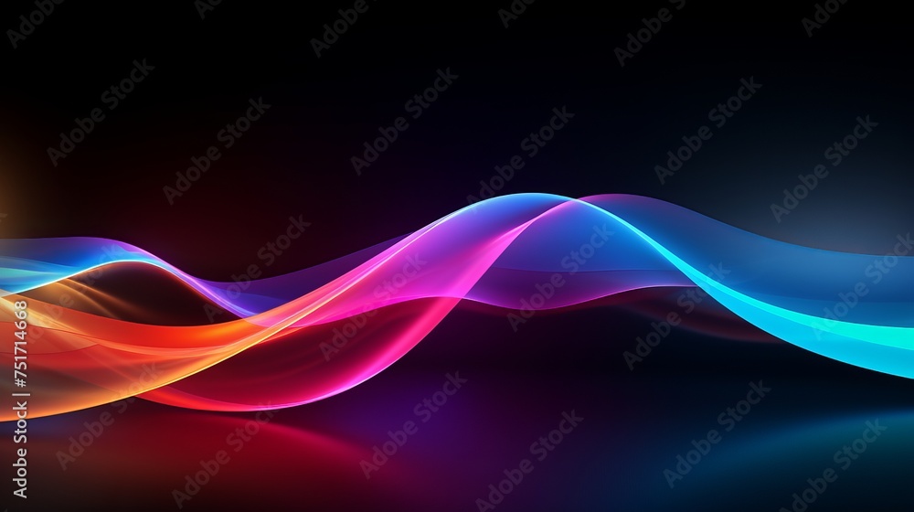 Colorful Curvy Light Trails on Black Background. Colorful Curvy Light Trails on Black Background.