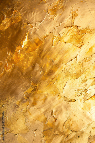 Vertical Abstract artistic background. Golden brushstrokes. Textured background.