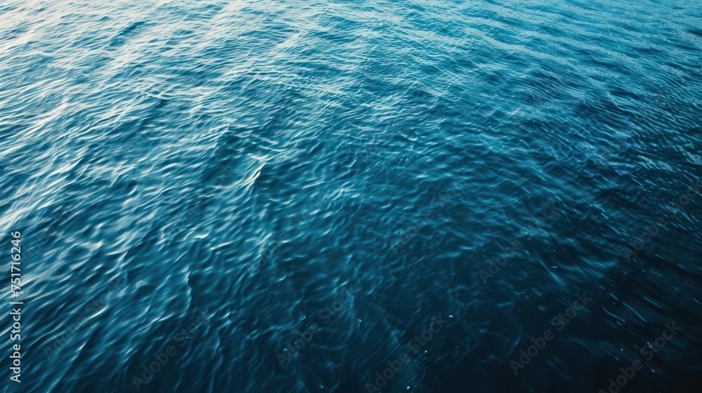 Blue sea water surface texture background. Close up of blue water surface.