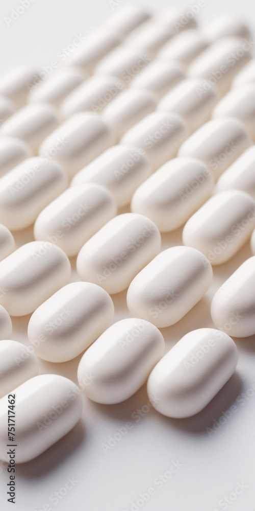 white pills on white background. white pills on white background.