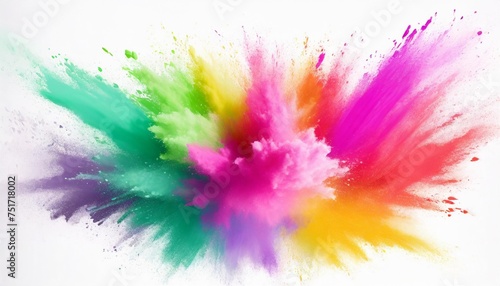 abstract powder splatted background colorful powder explosion on white background