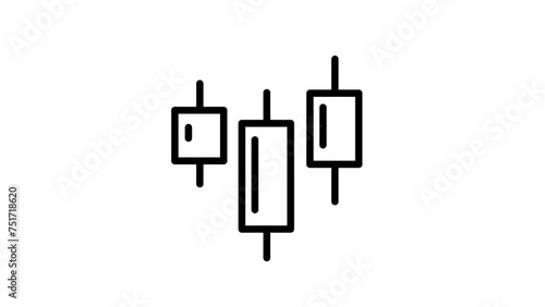 Candle stick icon animated 2d