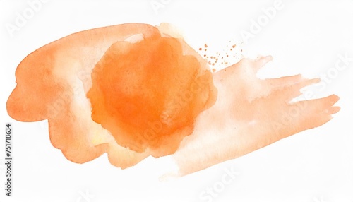 orange watercolor blot on white background
