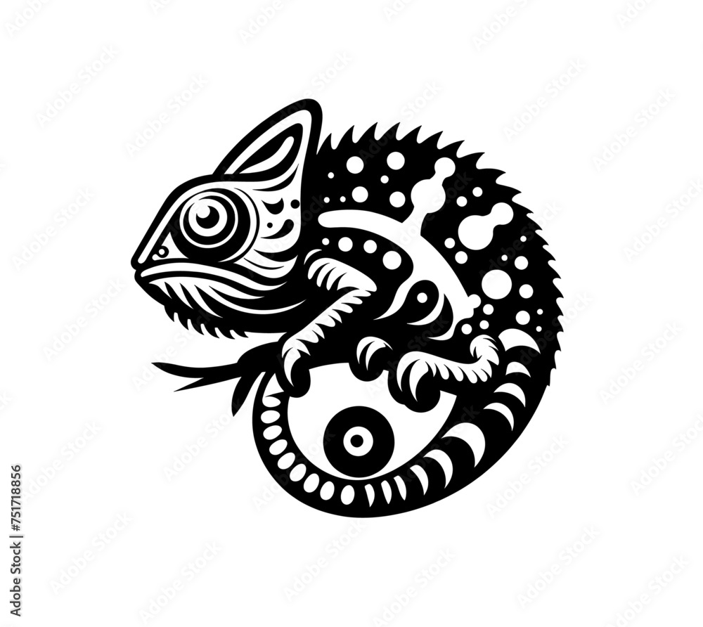 Beautiful Chameleon in nature isolated vector illustration Beautiful Chameleon in nature isolated vector illustration