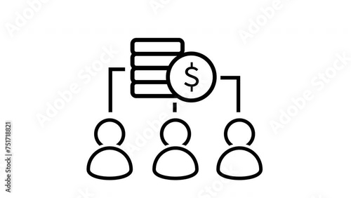 Animated currency illustration with people