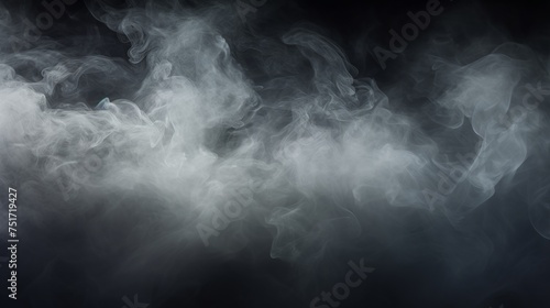 Dense White Smoke Fills Dark Background