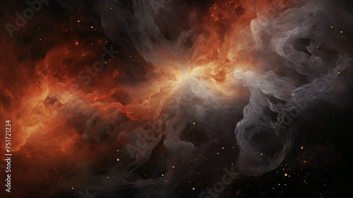 The core of a nebula captured in great detail, with swirling dust and bright spots reminiscent of a cosmic fire photo