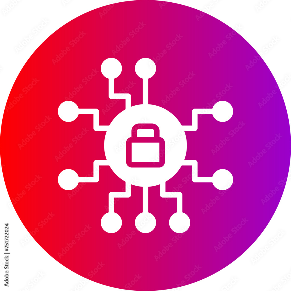 Cyber Security Glyph Circle Gradient Icon Cyber Security Glyph Circle Gradient Icon