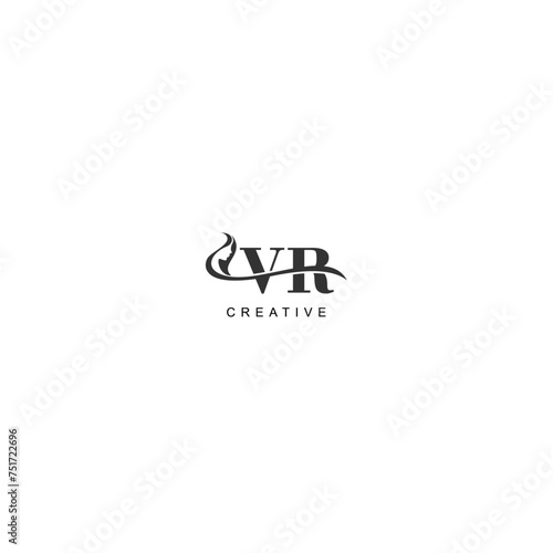 Initial VR logo beauty salon spa letter company elegant 