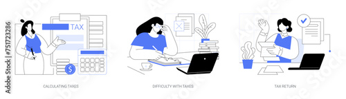 Calculating taxes isolated cartoon vector illustrations se