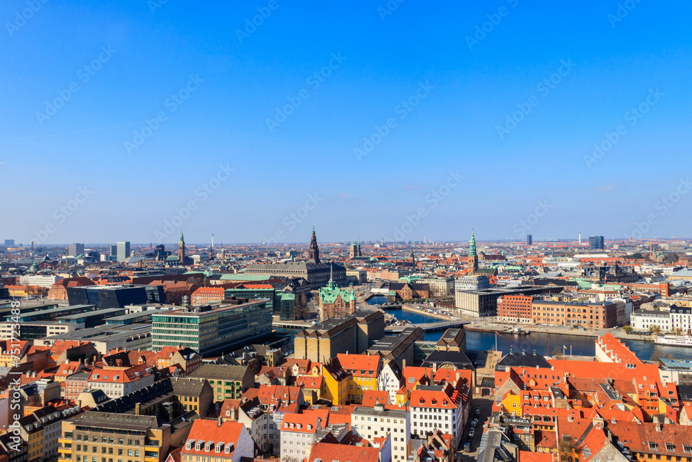 Cityscape of Copenhagen city, Denmark. View from above