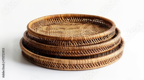 Exquisite handwoven rattan baskets, showcasing intricate craftsmanship. Elevate your decor with eco-friendly, artisanal elegance