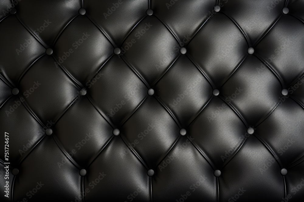 Captioned tufted textile leather background, Texture of black leather and gold pin captioned backdrop Captioned tufted textile leather background, Texture of black leather and gold pin captioned backdrop