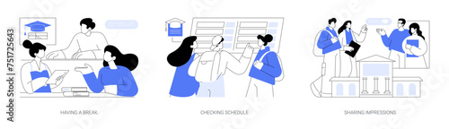 College life isolated cartoon vector illustrations se