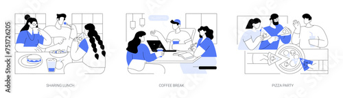 Student meals isolated cartoon vector illustrations se