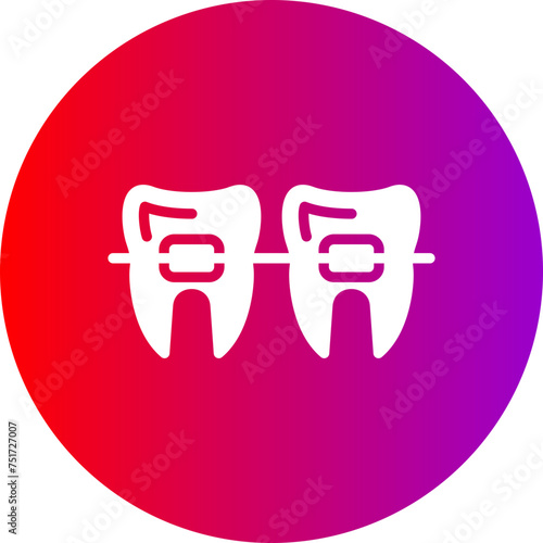 Braces Glyph Circle Gradient Icon