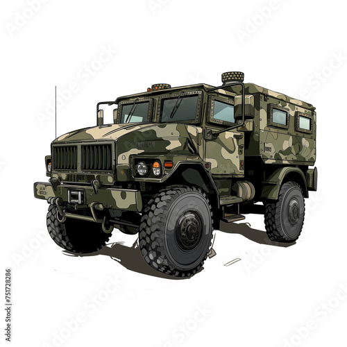military truck isolated