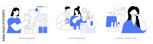Buying cosmetics isolated cartoon vector illustrations se