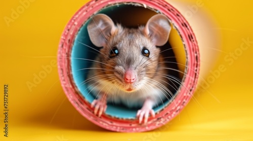 Rat Peeking Out of Tube