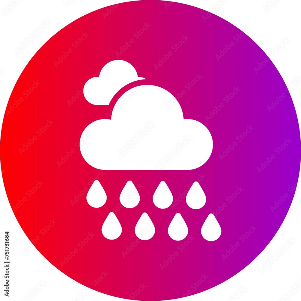 Rain Glyph Circle Gradient Icon Rain Glyph Circle Gradient Icon