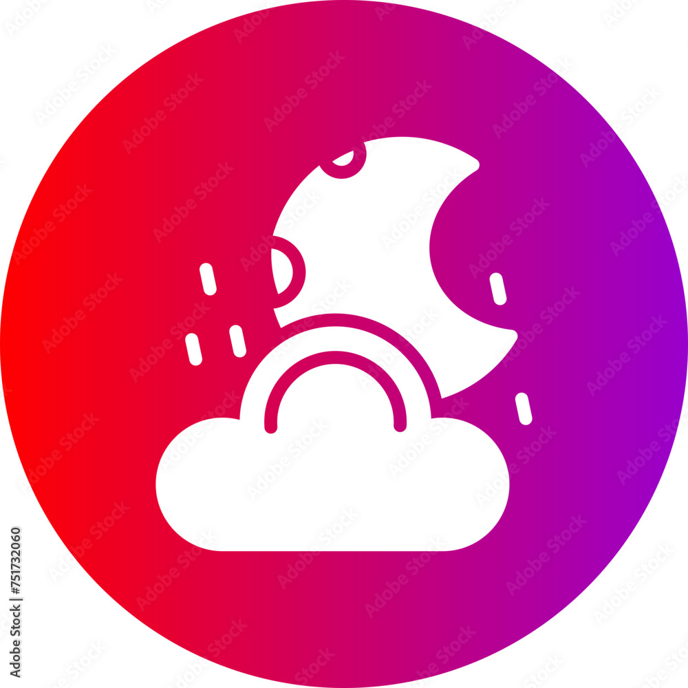 Moon Glyph Circle Gradient Icon Moon Glyph Circle Gradient Icon