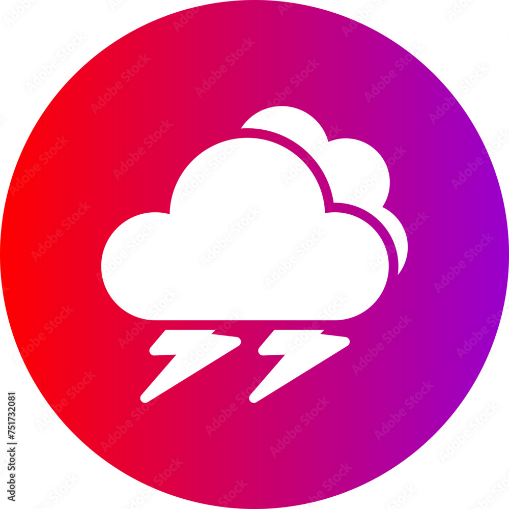 Storm Glyph Circle Gradient Icon Storm Glyph Circle Gradient Icon