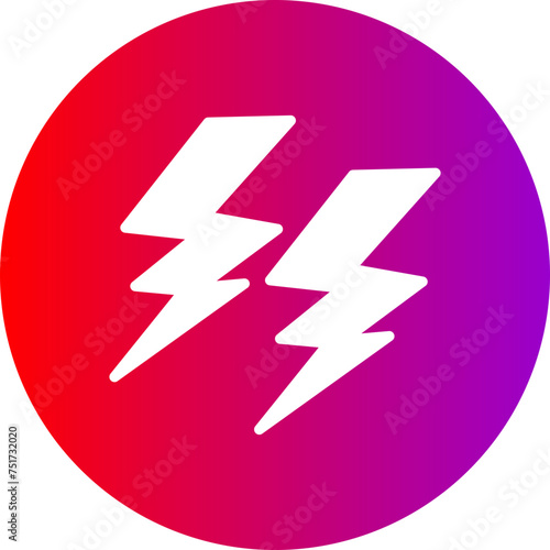 Free Download Thunder Glyph Circle Gradient Icon - GFXLoad