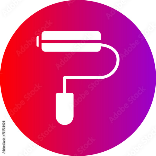 Paint Roller Glyph Circle Gradient Icon