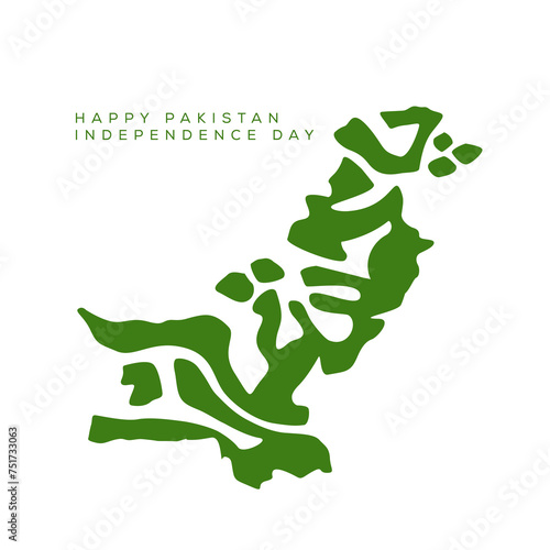 Pakistan map typography in Urdu 