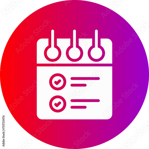 List Glyph Circle Gradient Icon