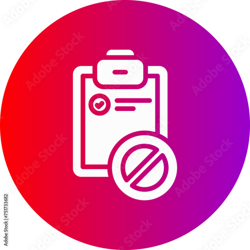 Prohibition Glyph Circle Gradient Icon