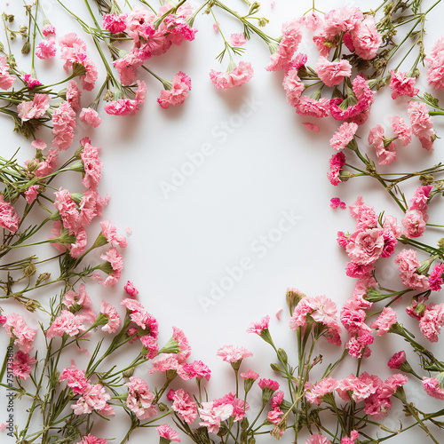 pink flowers frame and copy space © Creative-Touch