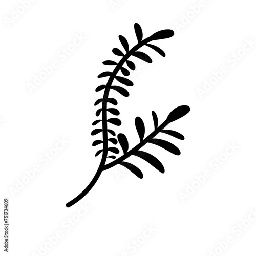 Wallpaper Mural Botanical Leaves Silhouette Torontodigital.ca