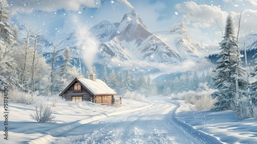winter snowy holiday © vectorwin