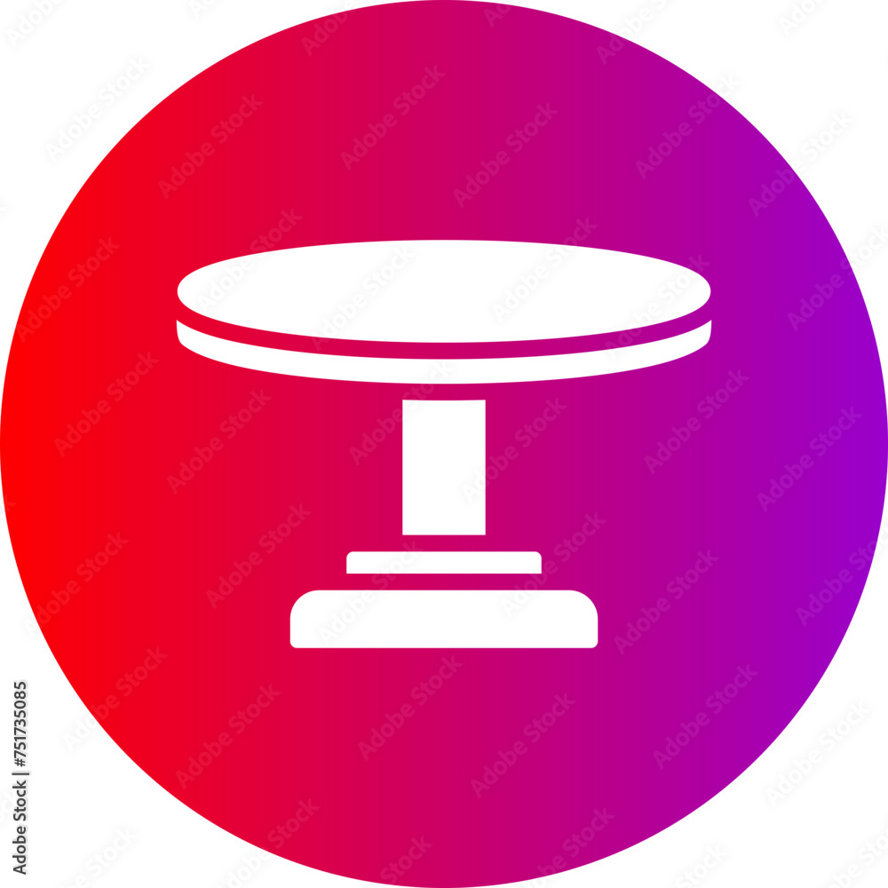 Round Table Glyph Circle Gradient Icon