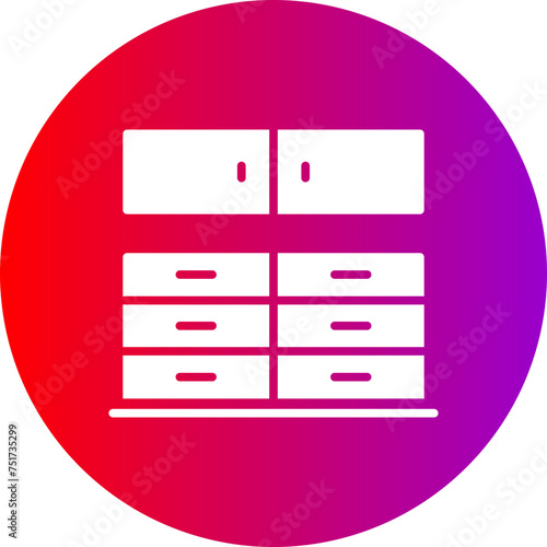 Kitchen Cabinet Glyph Circle Gradient Icon