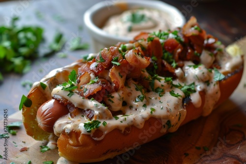 Create Sonoran Hot Dogs at home with bacon mustard mayo